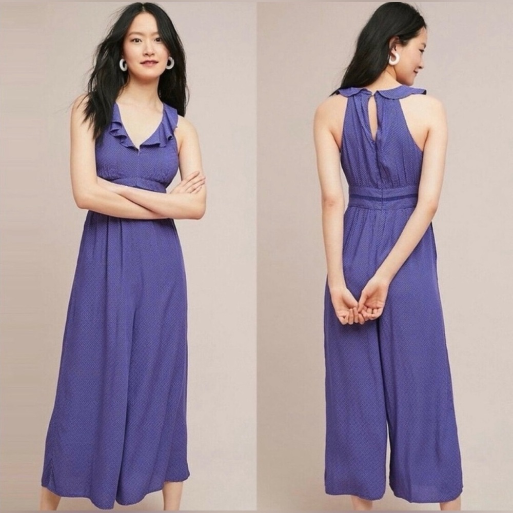 NWT Maeve Anthropologie Justine Blue Jumpsuit, Size 6